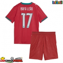 Camisa de Futebol Portugal Rafael Leao #17 Equipamento Principal Infantil Mundo 2026 Manga Curta (+ Calças curtas)